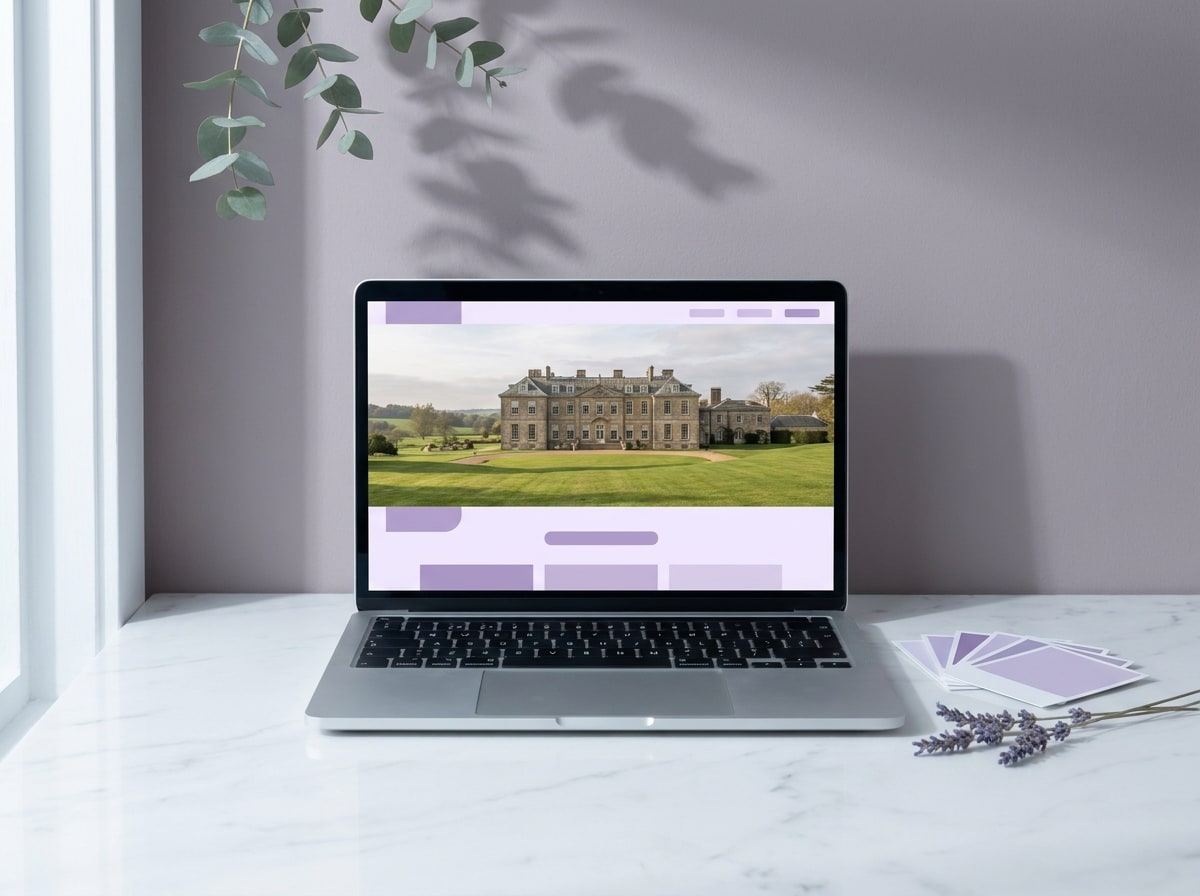 A finished estate agency website on a laptop
