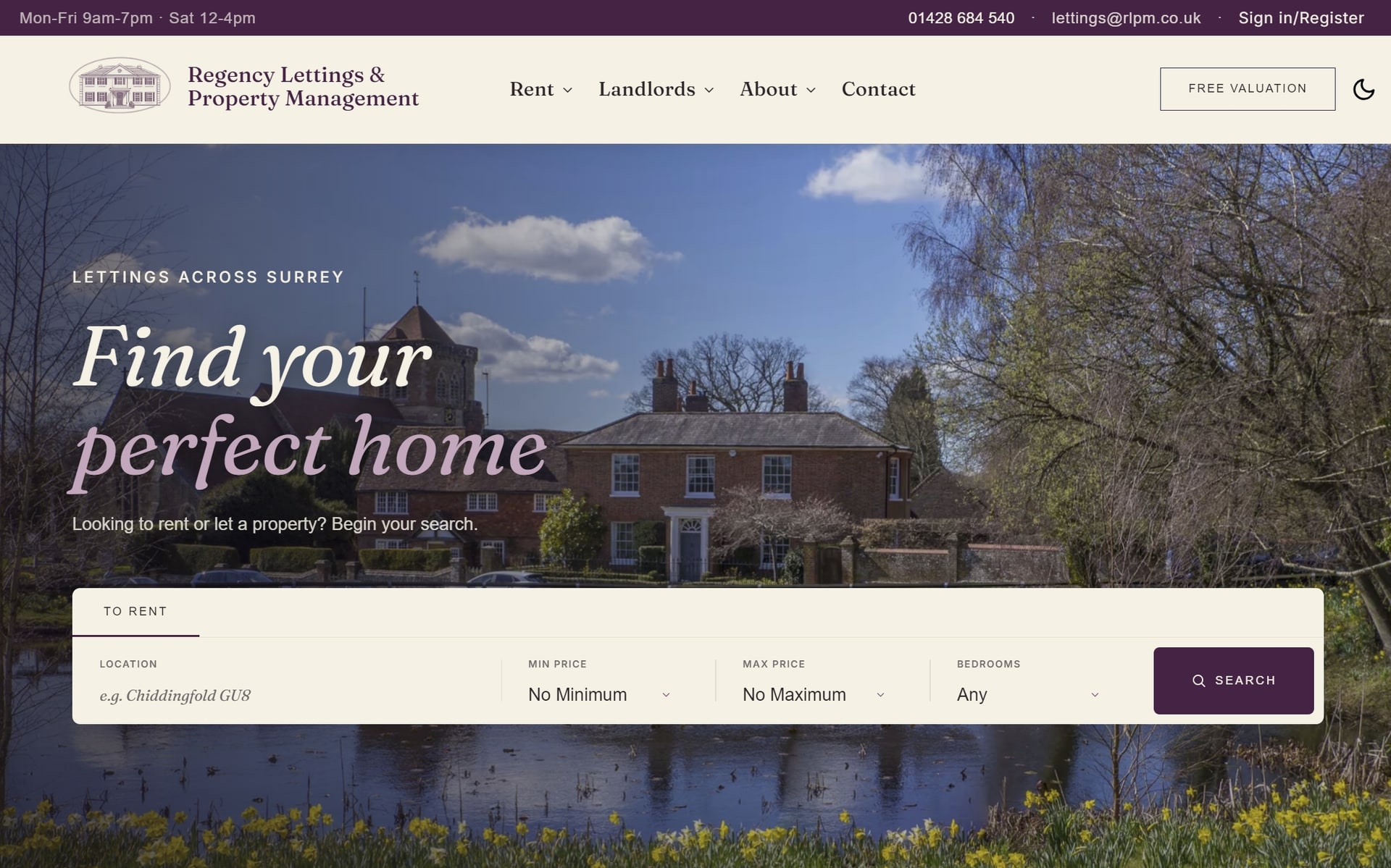 The Regency Lettings & Property Management homepage